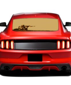 Sniper Soldier Perforated Sticker for Ford Mustang decal 2015 - Present