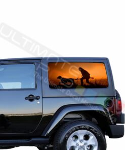 Rear Window Hunting Perforated for Jeep Wrangler JL, JK decal 2007 - Present