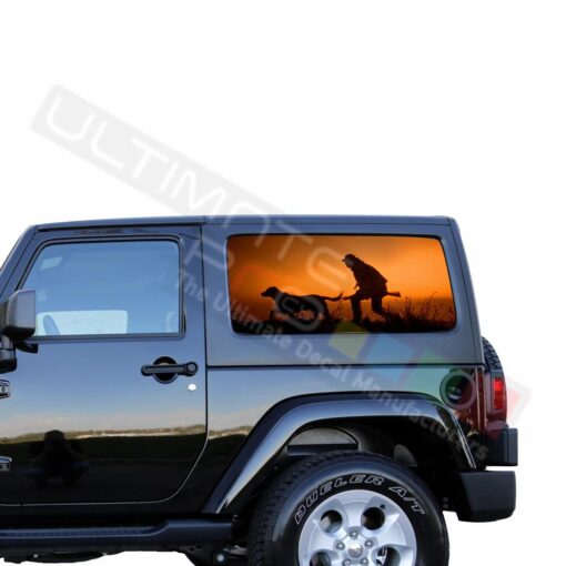 Rear Window Hunting Perforated for Jeep Wrangler JL, JK decal 2007 - Present