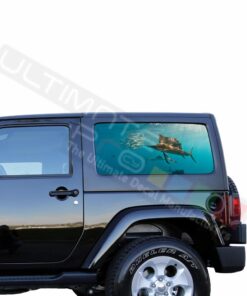 Rear Window Fishing Perforated for Jeep Wrangler JL, JK decal 2007 - Present