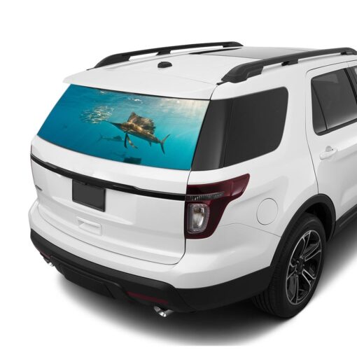 Fishing 1 Rear Window Perforated For Ford Explorer Decal 2011 - Present