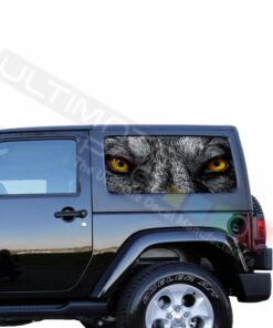 Rear Window Wolf Eyes Perforated for Jeep Wrangler JL, JK decal 2007 - Present