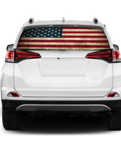 USA Flag Rear Window Perforated for Toyota RAV4 decal 2013 - Present