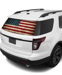 Flag USA Rear Window Perforated For Ford Explorer Decal 2011 - Present