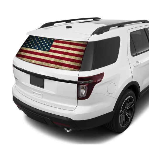 Flag USA Rear Window Perforated For Ford Explorer Decal 2011 - Present