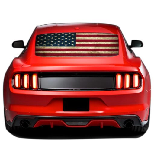 Flag USA Perforated Sticker for Ford Mustang decal 2015 - Present