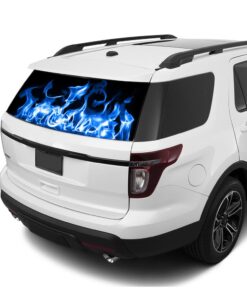 Blue Fire Rear Window Perforated For Ford Explorer Decal 2011 - Present