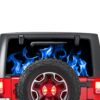 Blue Flames Perforated for Jeep Wrangler JL, JK decal 2007 - Present