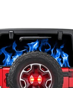 Blue Flames Perforated for Jeep Wrangler JL, JK decal 2007 - Present