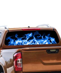 Blue Fire Rear Window Perforated for Nissan Navara decal 2012 - Present