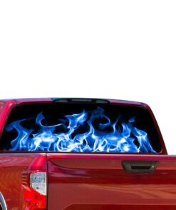 Blue Flames Perforated for Nissan Titan decal 2012 - Present