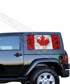 Rear Window Canada Flag Perforated for Jeep Wrangler JL, JK decal 2007 - Present