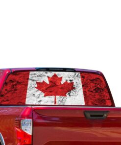 Canada Flag Perforated for Nissan Titan decal 2012 - Present