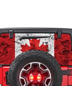 Canada Flag Perforated for Jeep Wrangler JL, JK decal 2007 - Present