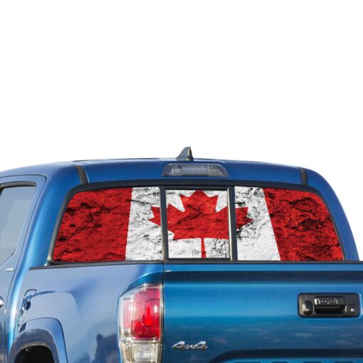 Canada Flag Perforated for Toyota Tacoma decal 2009 - Present