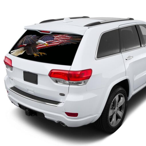 Eagle USA Flag Perforated for Jeep Grand Cherokee decal 2011 - Present