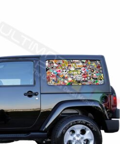 Rear Window Bomb Skin Perforated for Jeep Wrangler JL, JK decal 2007 - Present