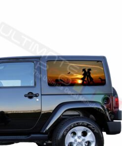 Rear Window Wild West Perforated for Jeep Wrangler JL, JK decal 2007 - Present
