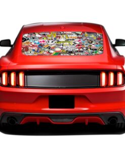 Bomb Skin Perforated Sticker for Ford Mustang decal 2015 - Present