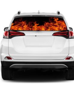 Fire Rear Window Perforated for Toyota RAV4 decal 2013 - Present