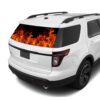 Flames Rear Window Perforated For Ford Explorer Decal 2011 - Present