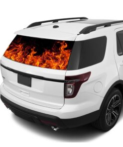 Flames Rear Window Perforated For Ford Explorer Decal 2011 - Present