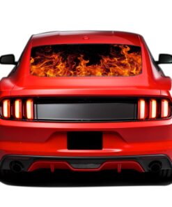 Flames Perforated Sticker for Ford Mustang decal 2015 - Present