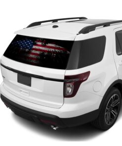 Eagle USA Flag Rear Window Perforated For Ford Explorer Decal 2011 - Present