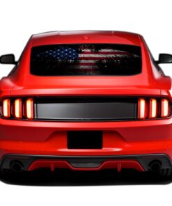 USA Flag Eagle Perforated Sticker for Ford Mustang decal 2015 - Present