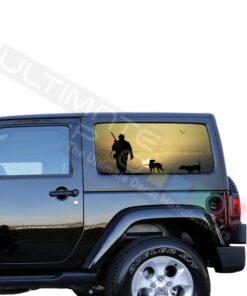 Rear Window Hunting 2 Perforated for Jeep Wrangler JL, JK decal 2007 - Present