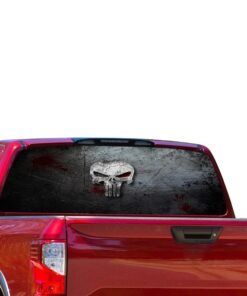 Punisher Skull Perforated for Nissan Titan decal 2012 - Present