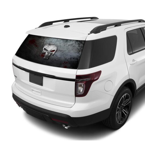 Punisher Rear Window Perforated For Ford Explorer Decal 2011 - Present