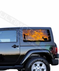 Rear Window Arrow Hunting Perforated for Jeep Wrangler JL, JK decal 2007 - Present