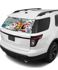 Graffiti Rear Window Perforated For Ford Explorer Decal 2011 - Present