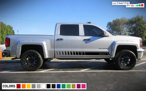 Side stripes sticker, design for Chevrolet Silverado decal 2015 - Present