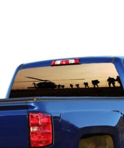 Army Helicopter Perforated for Chevrolet Silverado decal 2015 - Present