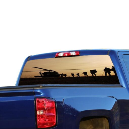 Army Helicopter Perforated for Chevrolet Silverado decal 2015 - Present