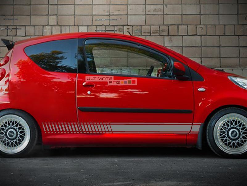 Decal Vinyl Side Racing Stripes for Peugeot 107 sticker 2010-Present