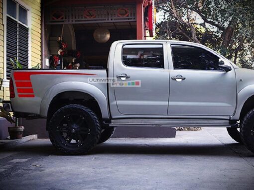 Set of Rear Hockey Stripes Decal Sticker GraphicToyota Hilux 2004-2017