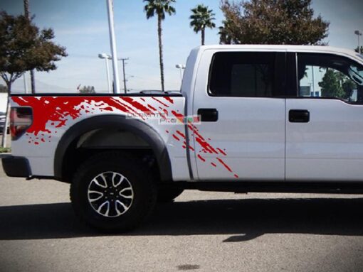 Set of Side Bed Splash Mud Decal Sticker Graphic FORD RAPTOR F150 2007-2017