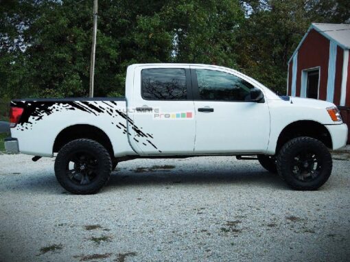 Set of Side Bed Splash Mud Decal Sticker Graphic Nissan Titan 2003-2015