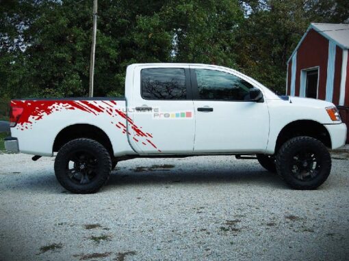 Set of Side Bed Splash Mud Decal Sticker Graphic Nissan Titan 2003-2015