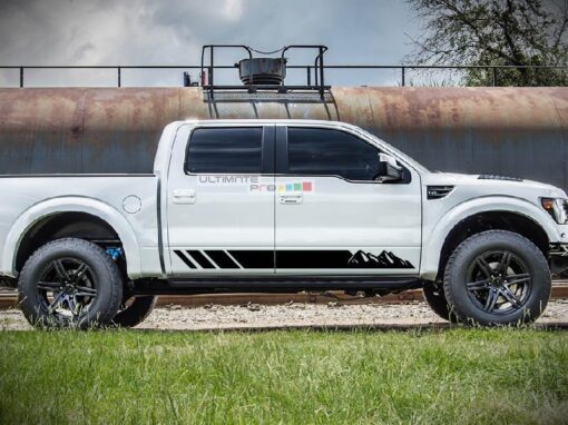 Set of Side Mountain Stripes Decal Sticker Compatible with Ford F150
