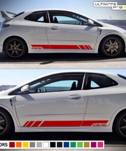 Sticker Vinyl Side Door Stripes for Honda Civic Sport Wing Type R