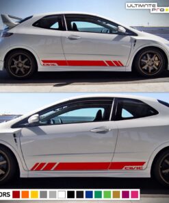 Sticker Vinyl Side Door Stripes for Honda Civic Sport Wing Type R