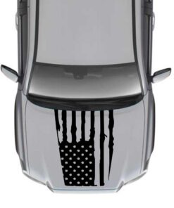 Hood USA Flag Sticker Graphic Compatible with Toyota Tundra 2007-Present