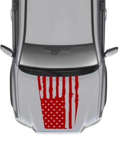 Hood USA Flag Sticker Graphic Compatible with Toyota Tundra 2007-Present