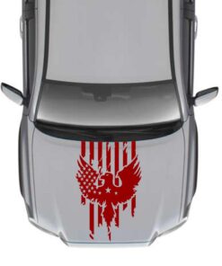 Hood Sticker USA Eagle Flag Vinyl Compatible with Toyota Tacoma 2004-Present