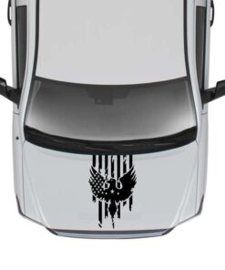 Hood USA Flag Sticker Graphic Compatible with Toyota Tundra 2007-Present