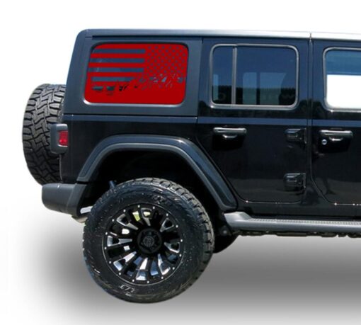 Decal USA Flag window sticker Compatible with Jeep JL Wrangler 2019-Present